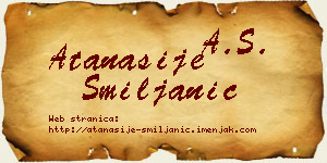 Atanasije Smiljanić vizit kartica